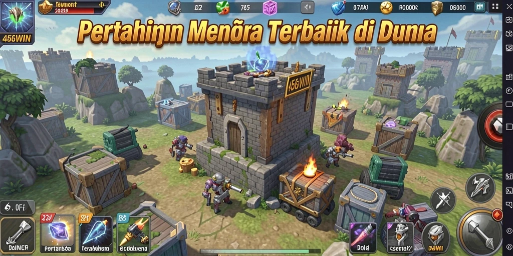 Tangkapan layar utama 456WIN menampilkan aksi seru di Tower Defense.