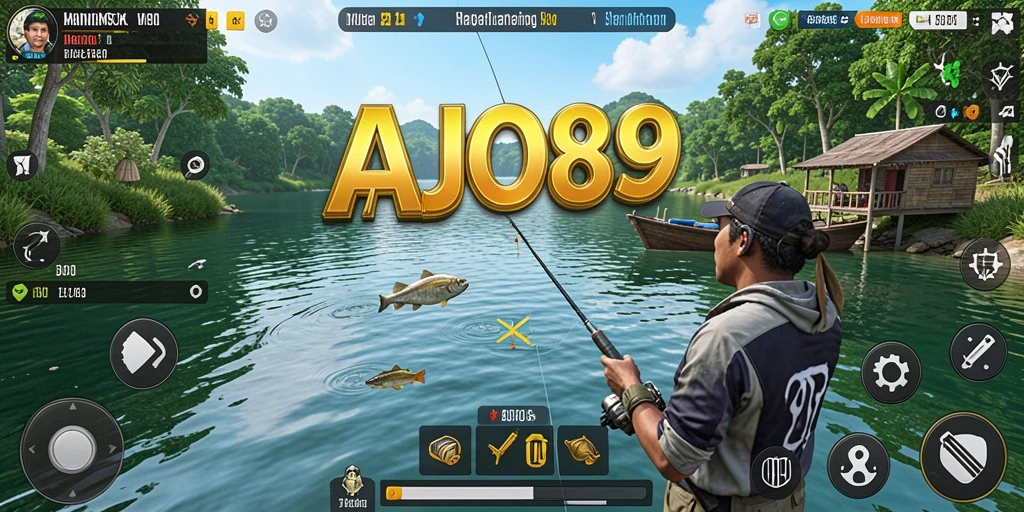 Tampilan gameplay AJO89 yang menarik dengan aksi memancing.
