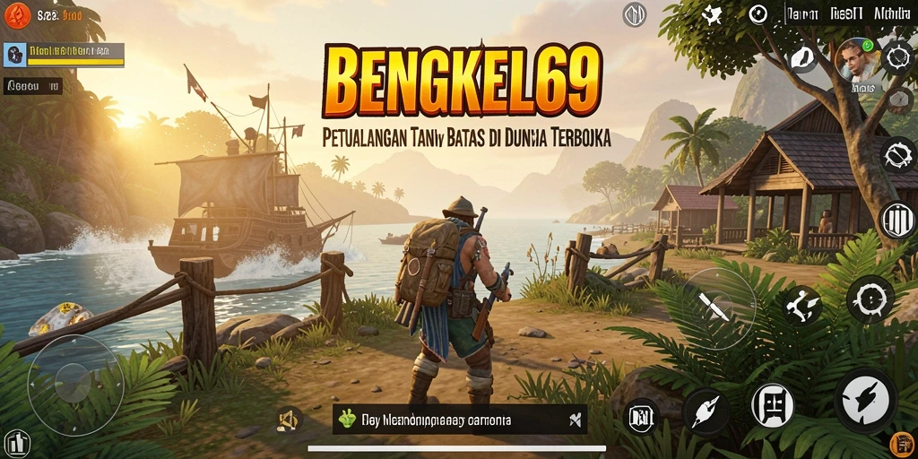 Tangkapan layar gameplay BENGKEL69 yang menunjukkan aksi eksplorasi dunia terbuka.