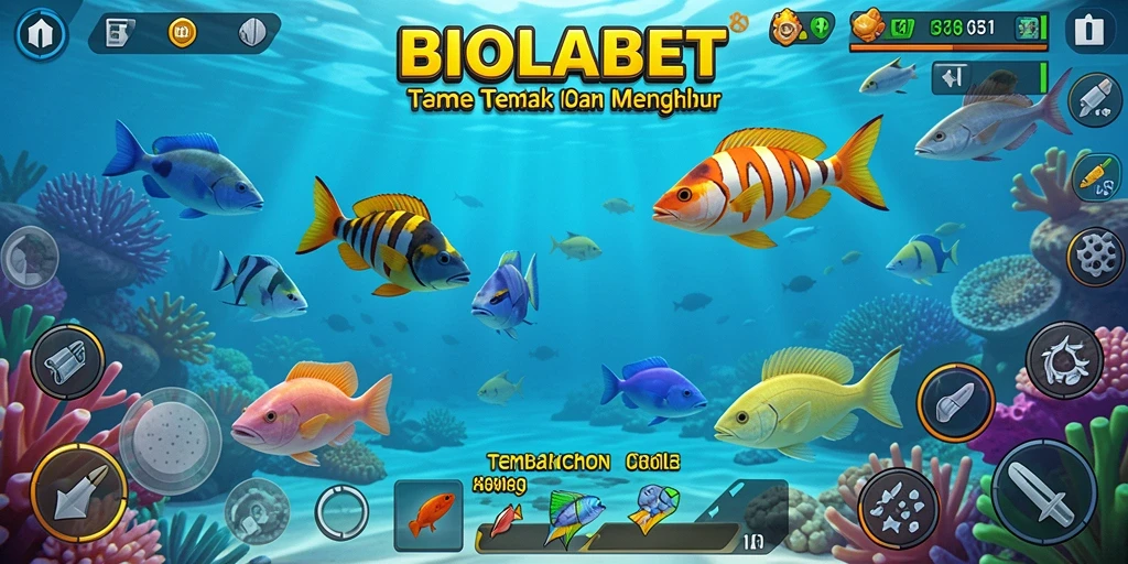 Tampilan menarik dari gameplay BIOLABET saat menangkap ikan.