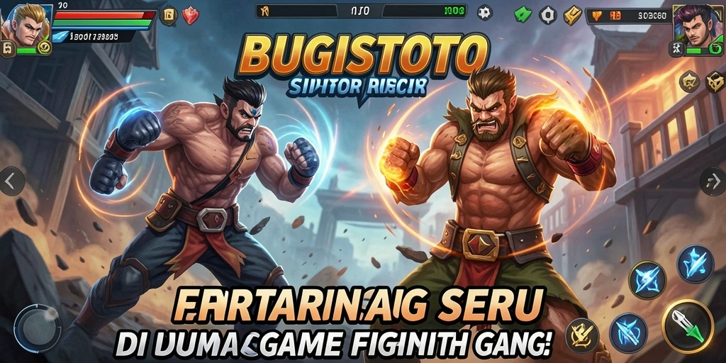 Tampilan pertarungan seru dalam game Fighting BUGISTOTO.
