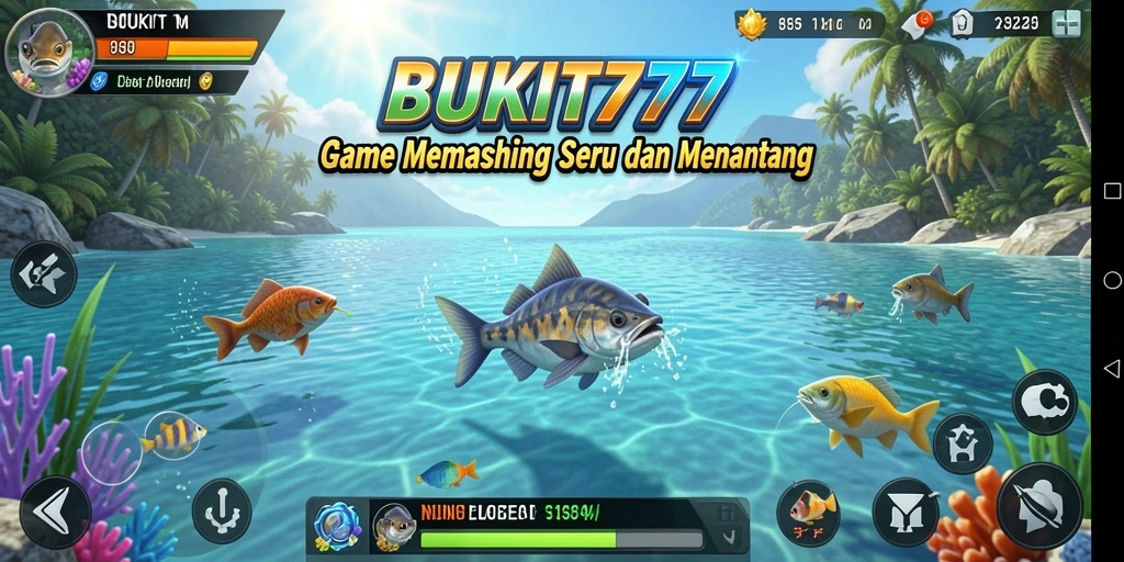 Tampilan gameplay BUKIT777 dengan aksi memancing yang seru.