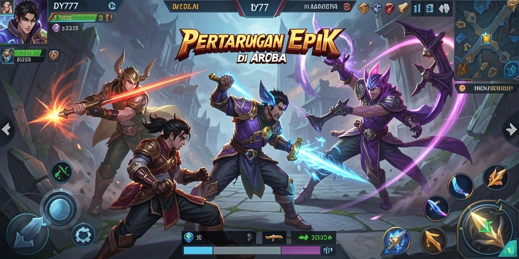 Gameplay MOBA yang dinamis dan seru di DY777.