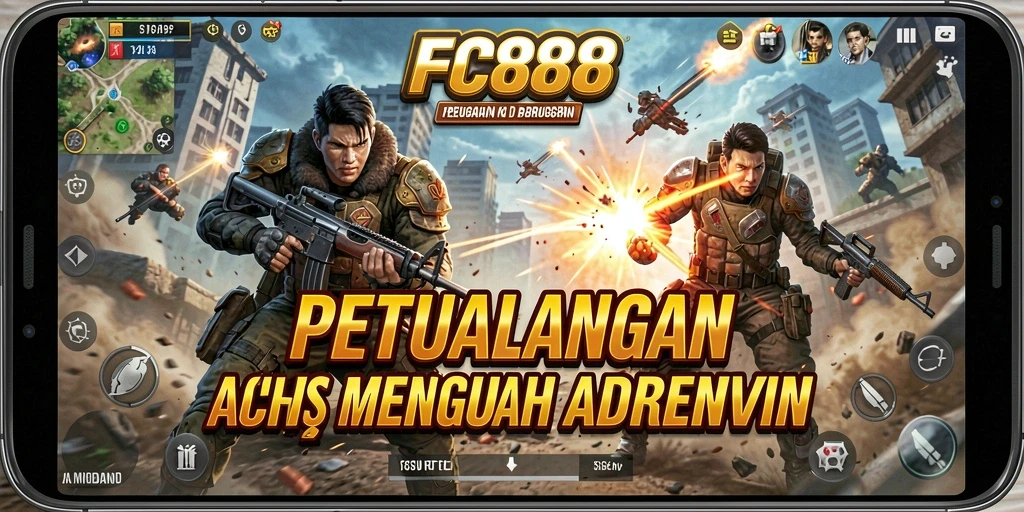 Tampilan gameplay FC888 menunjukkan aksi yang menegangkan dan menarik.