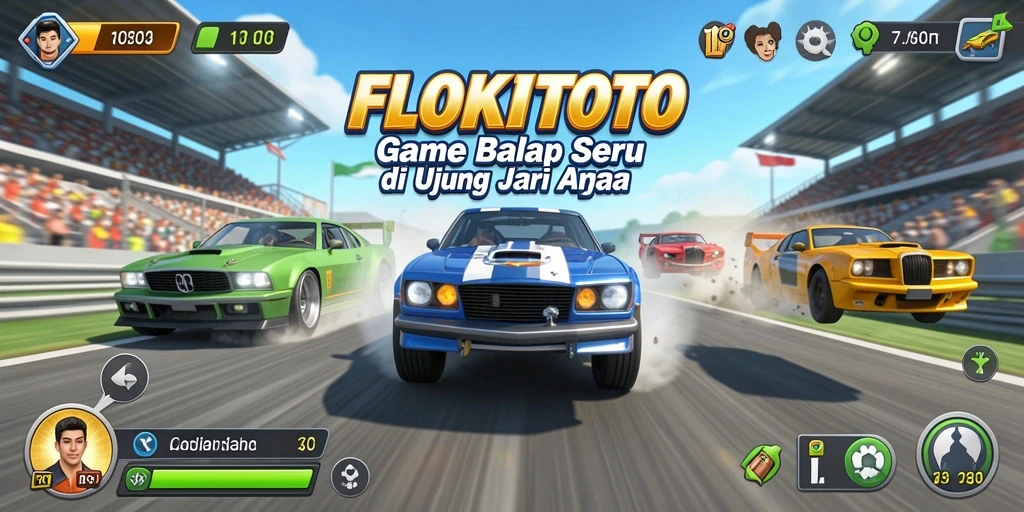 Tampilan gameplay balapan yang menegangkan dan mendebarkan.