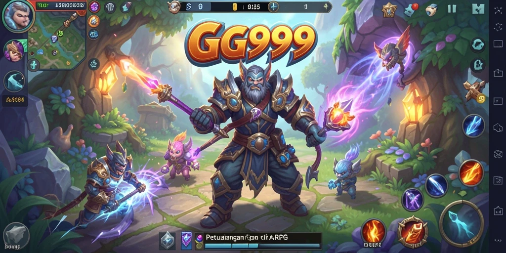 Tangkapan layar gameplay GG999 yang menampilkan aksi pertempuran seru.