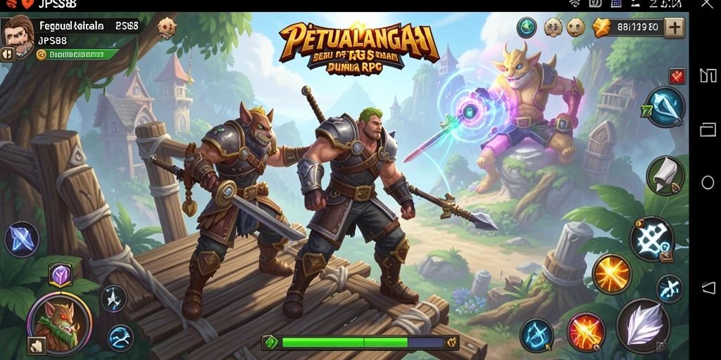 Tangkapan layar utama JPS88 yang memperlihatkan aksi seru dalam game RPG.