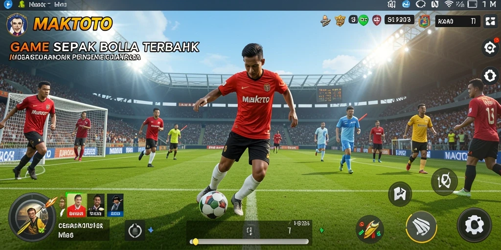 Tampak aksi dari gameplay MAKTOTO yang menegangkan di lapangan sepak bola.