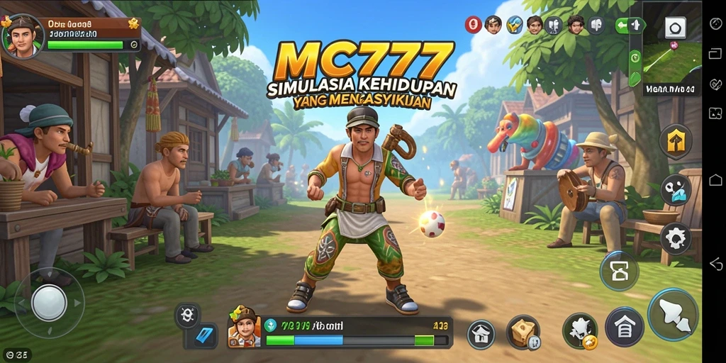 Tampilan gameplay MC777 yang menunjukkan interaksi antar karakter.