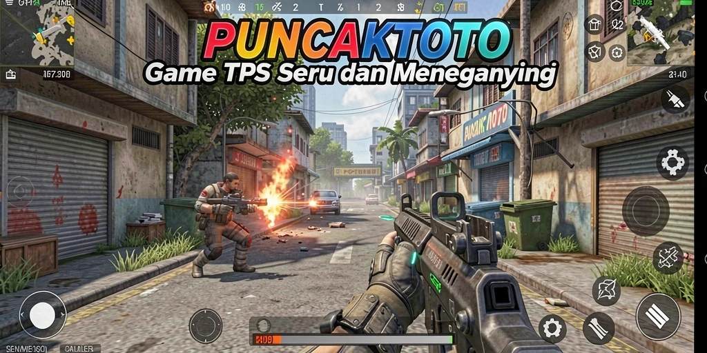 Screenshot PUNCAKTOTO menunjukkan aksi mendebarkan dalam pertempuran TPS.