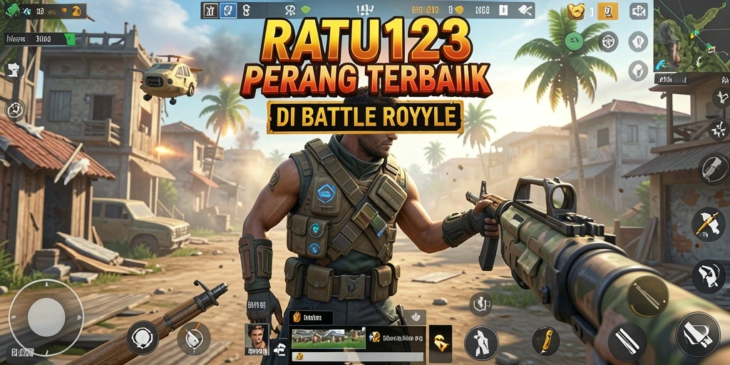 Tampilan gameplay seru dan menegangkan dari RATU123 di arena Battle Royale.