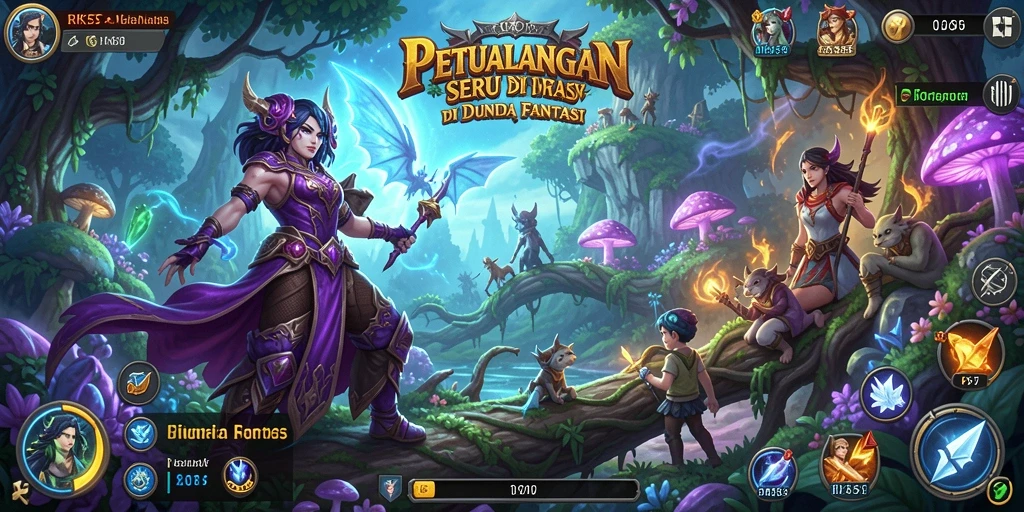 Screenshot RK55 menampilkan aksi seru dan tantangan di dunia fantasi.