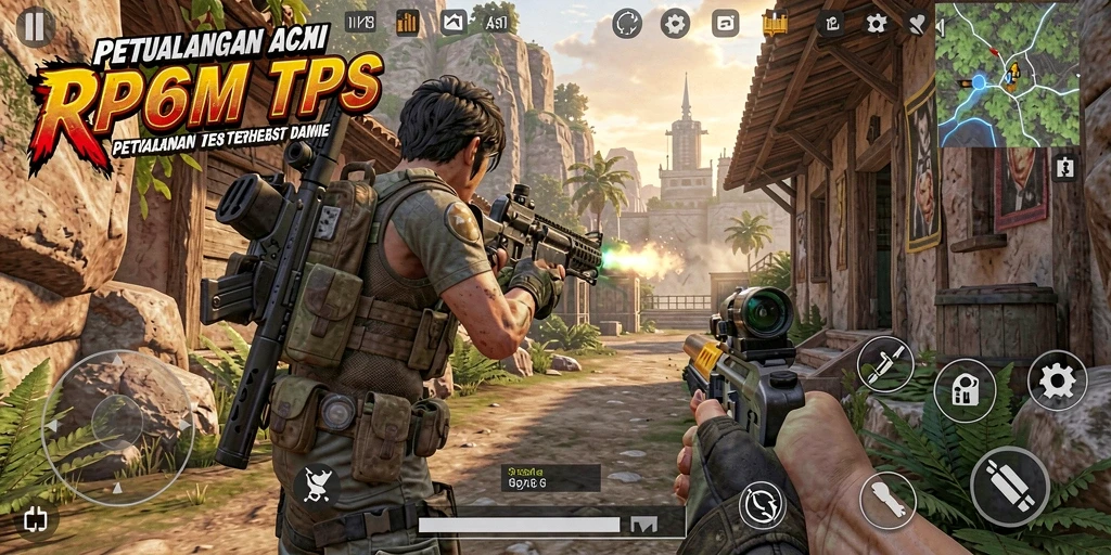 Screenshot menampilkan aksi seru dalam gameplay TPS.