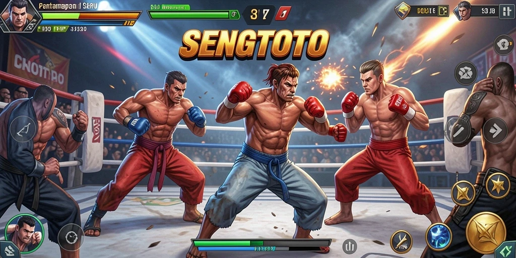 Screenshot gameplay pertarungan seru di SENGTOTO.