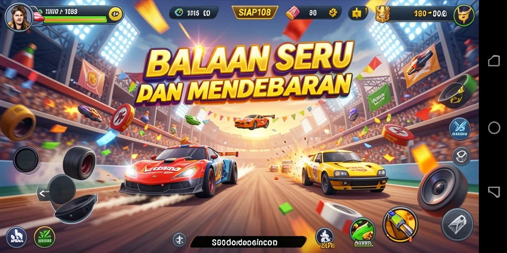 Tangkapan layar SIAP108 menunjukkan aksi balapan yang mendebarkan dan grafis yang menawan.