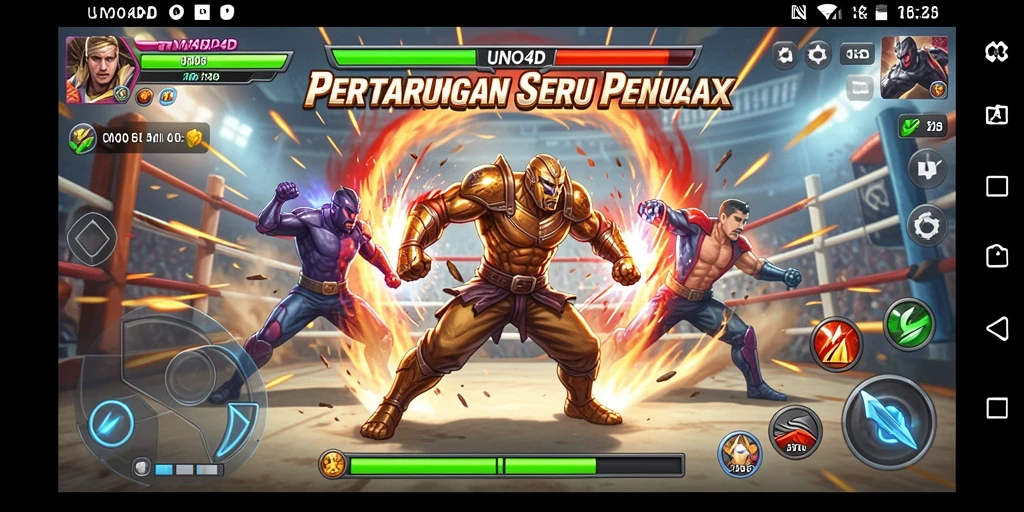 Gameplay action yang mendebarkan dalam UNO4D.
