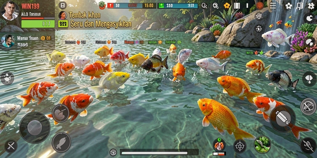 Gameplay seru WIN199 dengan aksi menangkap ikan.